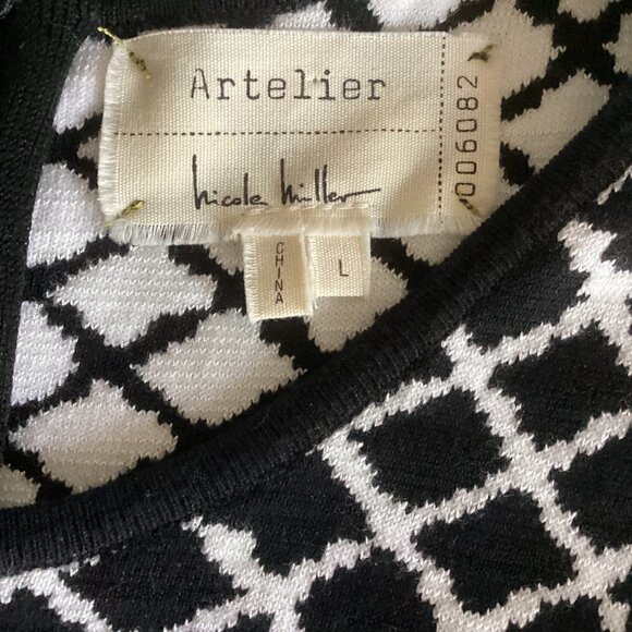 Nicole Miller Artelier Peplum Double Knit Top L #102K - Picture 8 of 10